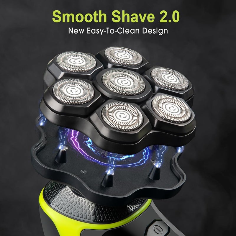 Telfun 7D Head Shaver for Bald Men, Detachable LED Display Dry/Wet IPX7 Waterproof With Type-C Charge - Image 2