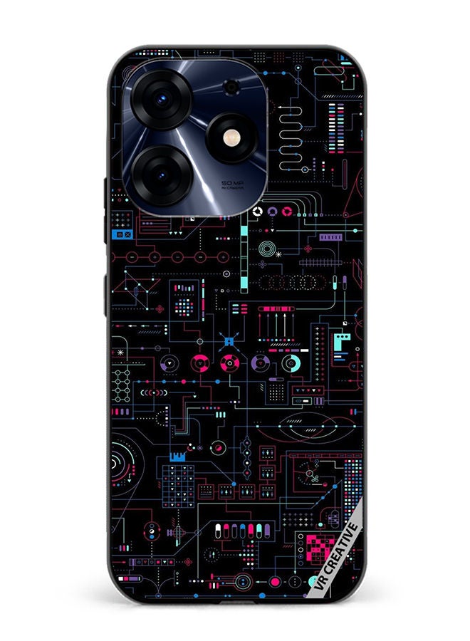 VR CREATIVE غطاء حماية لتكنو سبارك 10 برو بتصميم دائري متعدد الألوان - Image 1