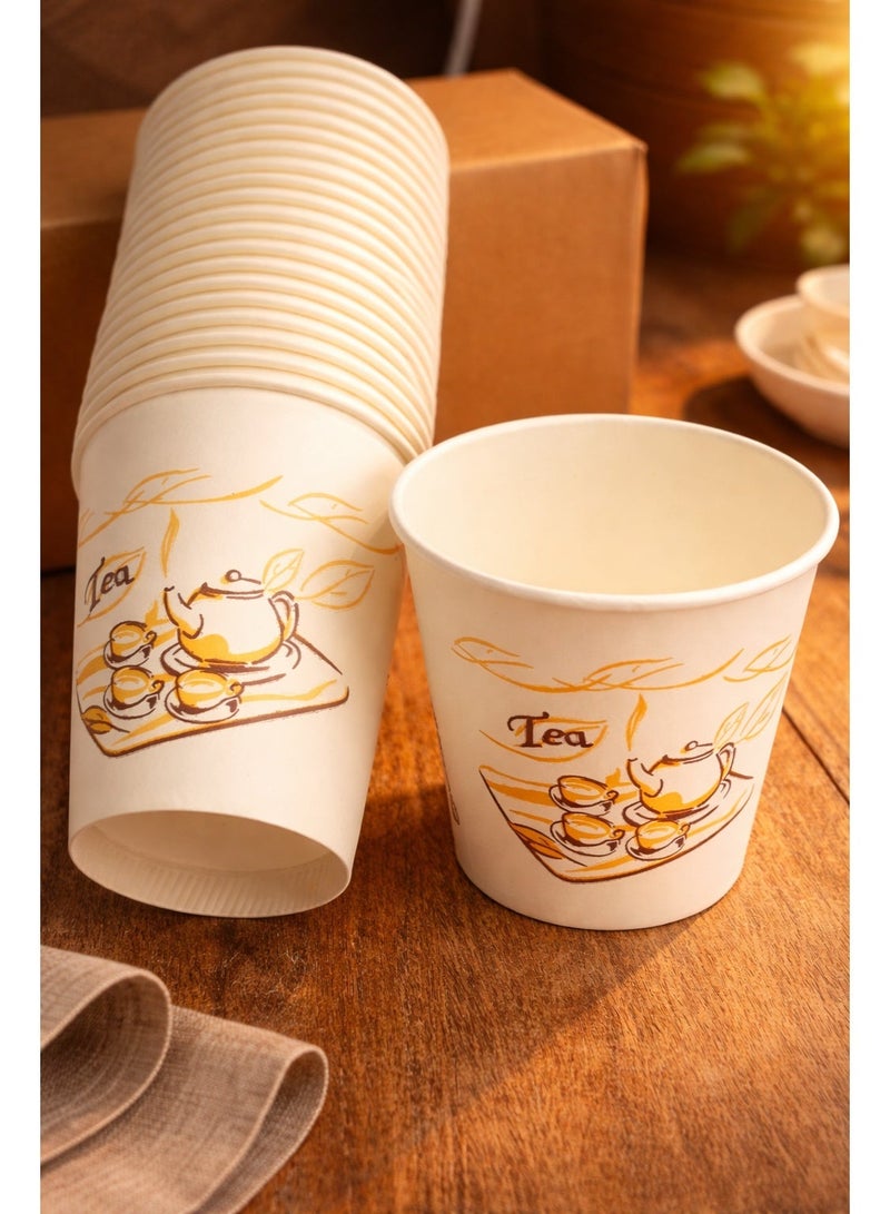 Disposable Paper Tea Cups – 100 Pieces Pack, Food-Grade Hot Beverage Cups for Tea, Coffee & Drinks, Leak-Proof, Eco-Friendly, Party & Office Use - Image 2