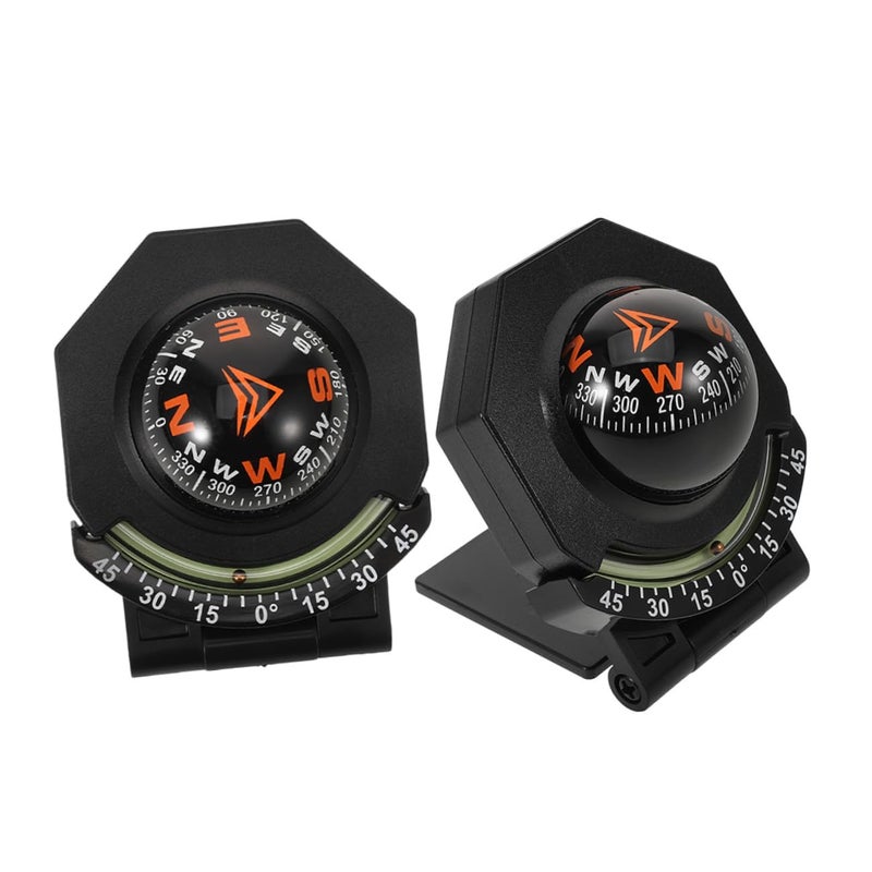 2pcs Car Compass Inclinometer with Adhesive Tape for Dashboard Navigation in Cars Boats RVs - Image 2