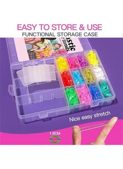 MOXO Elastic Hair Bands 24 Colors 2000 Pcs Mini Hair Rubber Bands with Organizer Box Soft Small Girl Hair Ties Colorful Baby Rubber Bands Set with Hair Tail Tools Rat Tail Comb for Kid  - Image 3