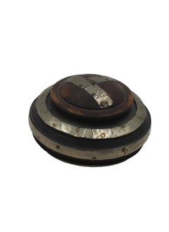 Antique Museum Wooden Black Box with White Metal Belt Work 