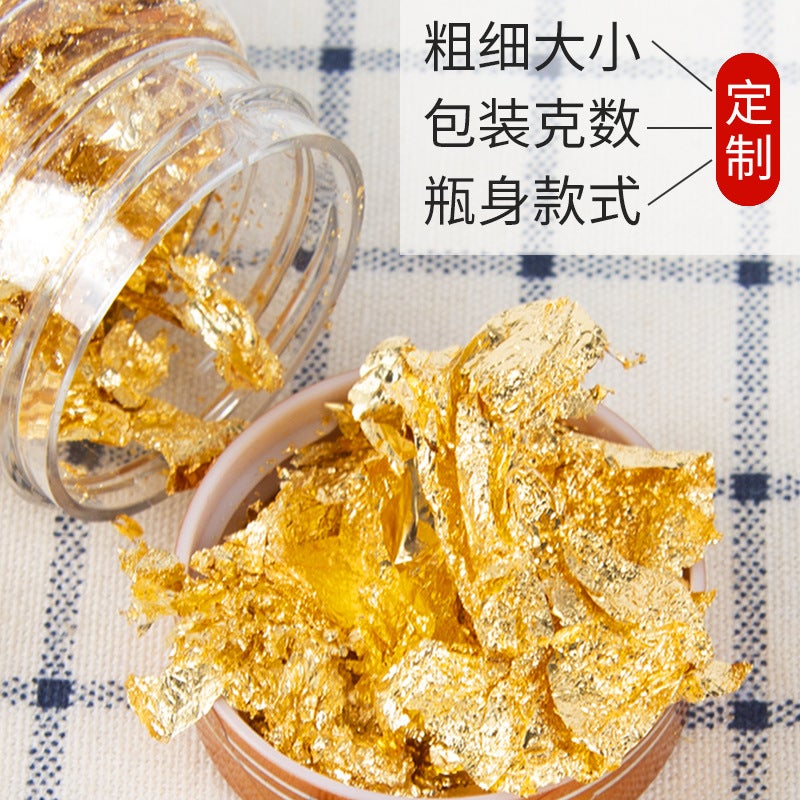 Yongfoil Factory /Bottled Gold Foil Gold Foil Paper Copper Foil Broken Nail Decoration Painting Material Gold Foil Broken - Image 3