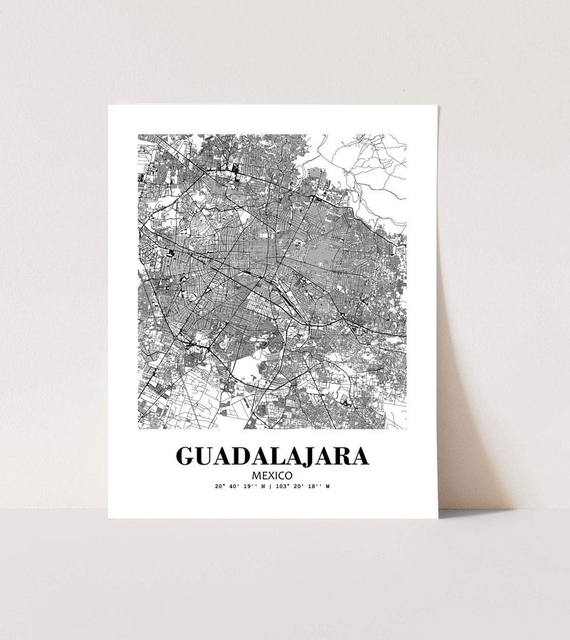 Eleville 8X10 Unframed Guadalajara Mexico City View Abstract Road Modern Map Art Print Poster Wall Office Home Decor Minimalist Line Art Hometown Housewarming wgn334 - Image 3