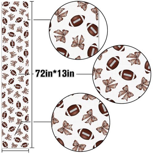 Buxiuer Football Bow Table Runner Fall Tailgate Party Decorations Touchdown Rugby Sport Theme Birthday Decor Dining Room Home Kitchen Island Decor - Image 3