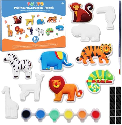 Funto Animal Painting Kit for Kids Paint Your Own Figurines with Magnet 27 PCS Crafts Set Ceramics to Paint STEAM Projects Creative Activity DIY - Image 1