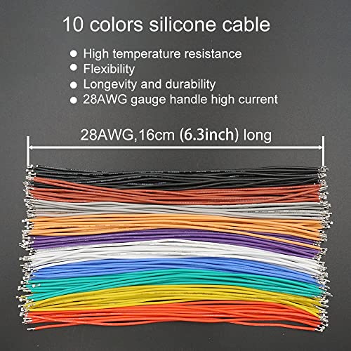 elechawk ZH 1.5MM Connectors and 28AWG Pre-Crimped Silicone Cables kit Compatible with JST ZH 1.5 Connector 2/3/4/5/6/7/8/9/10 Pin Housing Adapter Cable with Length of 160mm (6.3inch) Wire - Image 5