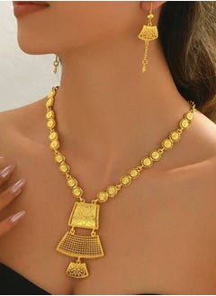 GOLDMAX 21k Gold Plated Necklace & Earrings Jewelry Set For Women  - Image 4