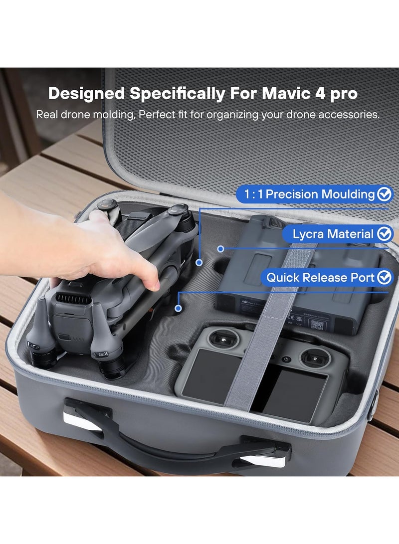 STARTRC Mavic 4 Pro Carrying Case, Portable Storage Bag  for DJI Mavic 4 Pro Fly More Combo & RC PRO 2 Controller, Travel Storage Case Can Store Accessories - Batteries and Charging Hub - Image 3