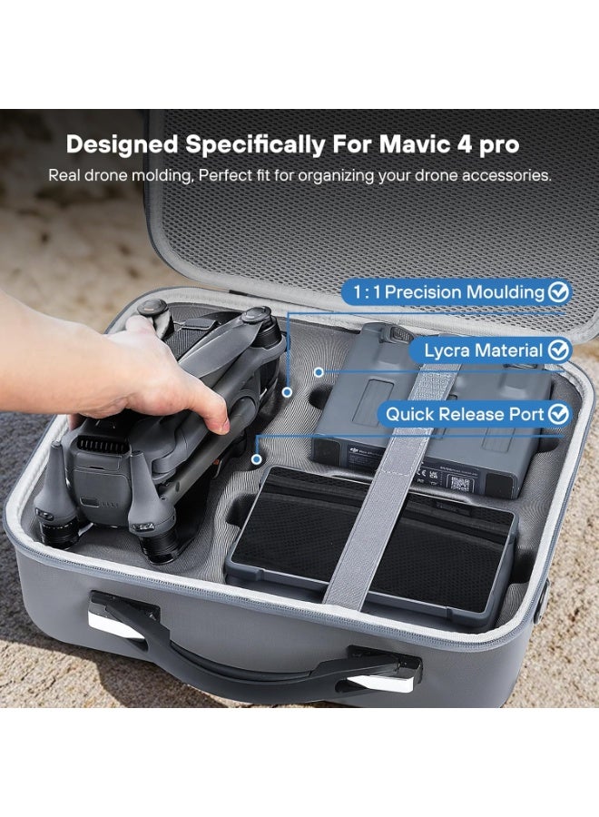 STARTRC Mavic 4 Pro Carrying Case, Portable Storage Bag  for DJI Mavic 4 Pro Fly More Combo & RC PRO 2 Controller, Travel Storage Case Can Store Accessories - Batteries and Charging Hub - Image 5