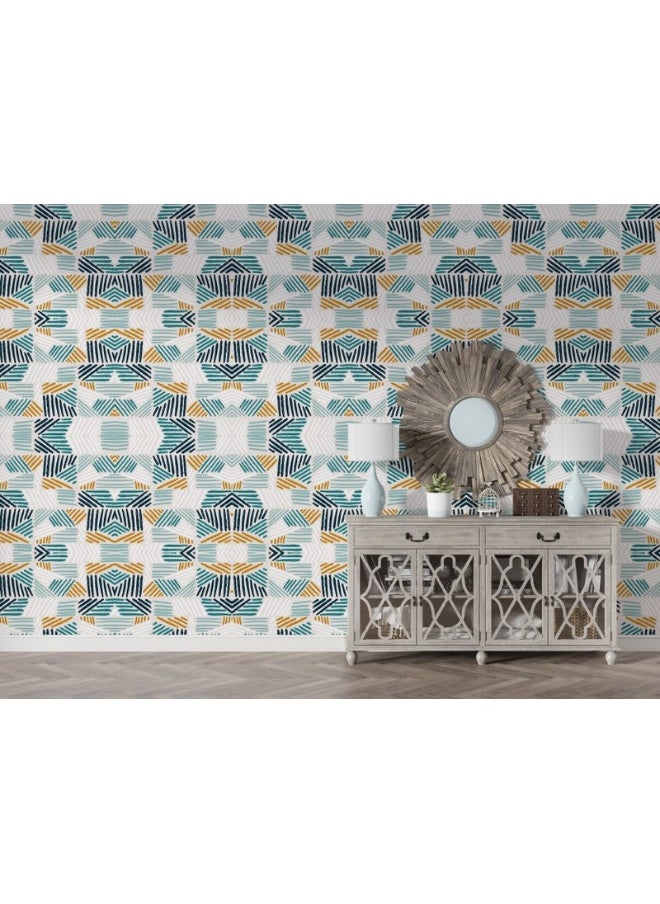 Home Gallery - Topiary With Blue Fabric Wallpaper Covers An Area ​​Up To 4.2Mx3M With Adhesive  And Smoothing Tool - Image 1
