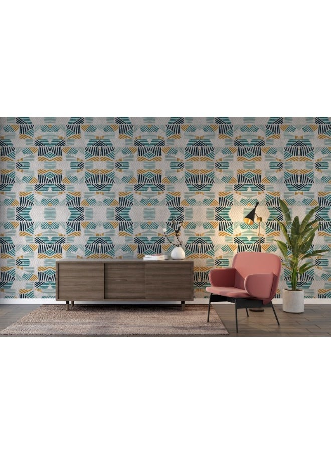 Home Gallery - Topiary With Blue Fabric Wallpaper Covers An Area ​​Up To 4.2Mx3M With Adhesive  And Smoothing Tool - Image 1