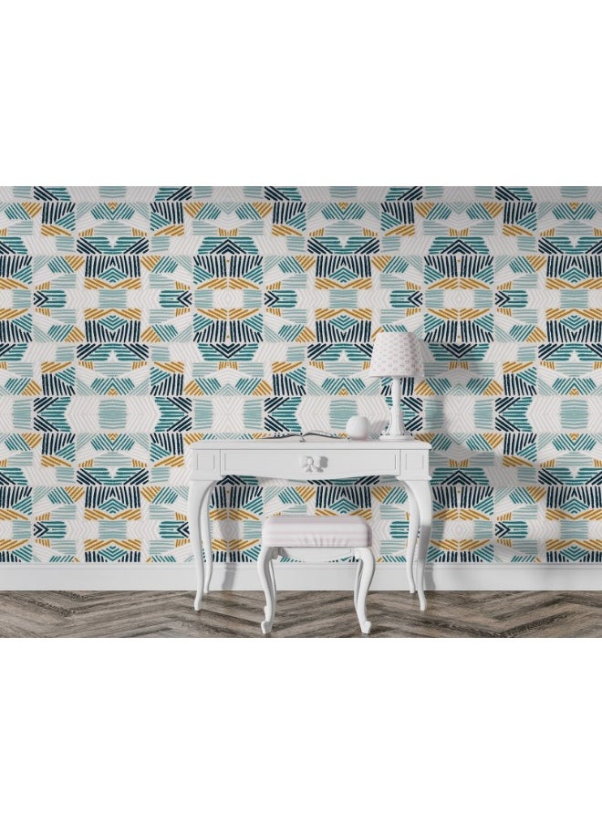 Home Gallery - Topiary With Blue Fabric Wallpaper Covers An Area ​​Up To 4.2Mx3M With Adhesive  And Smoothing Tool - Image 1