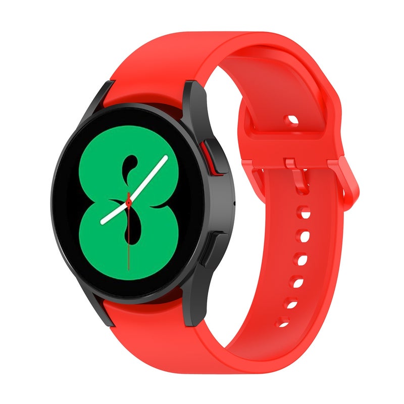 Replacement Strap For Samung Galaxy Watch4 40mm / 44mm Silicone Flat Buckle Watch Band(Red) - Image 4