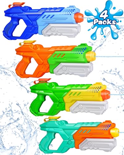 Quanquer 600cc Water Guns for Kids Adults 4 Pack Super Squirt Blasters Soaker with Long Range High Capacity Pump Action Summer Swimming Beach Outdoor Water Fighting Play Pool Toys for Boys Girls - Image 1