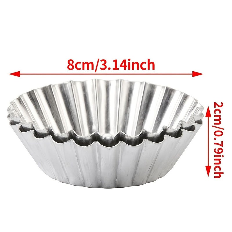 10pcs Aluminum Egg Tart Molds Nonstick Lace Chrysanthemum Cups For Baking Pastries Desserts Cake Accessories Mini Molds DIY - Image 3