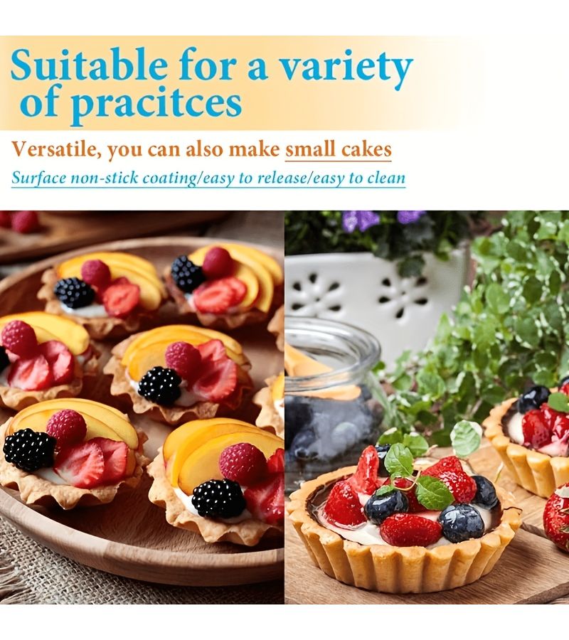 10pcs Aluminum Egg Tart Molds Nonstick Lace Chrysanthemum Cups For Baking Pastries Desserts Cake Accessories Mini Molds DIY - Image 5