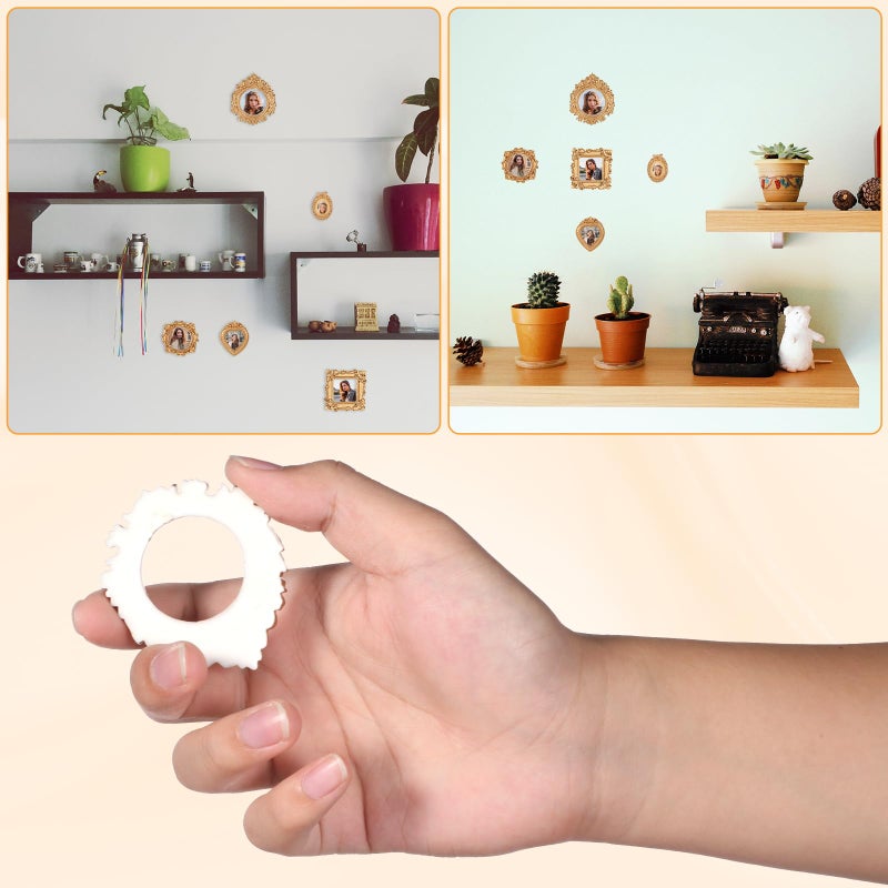 Yuomeaz 5 Pcs Mini Gold Frames, Vintage Mini Picture Frame, Resin Tiny Antique Photo Frames, Small Picture Frame for DIY Photo, Display, Wall Hanging, Phone, Jewelry - Image 2