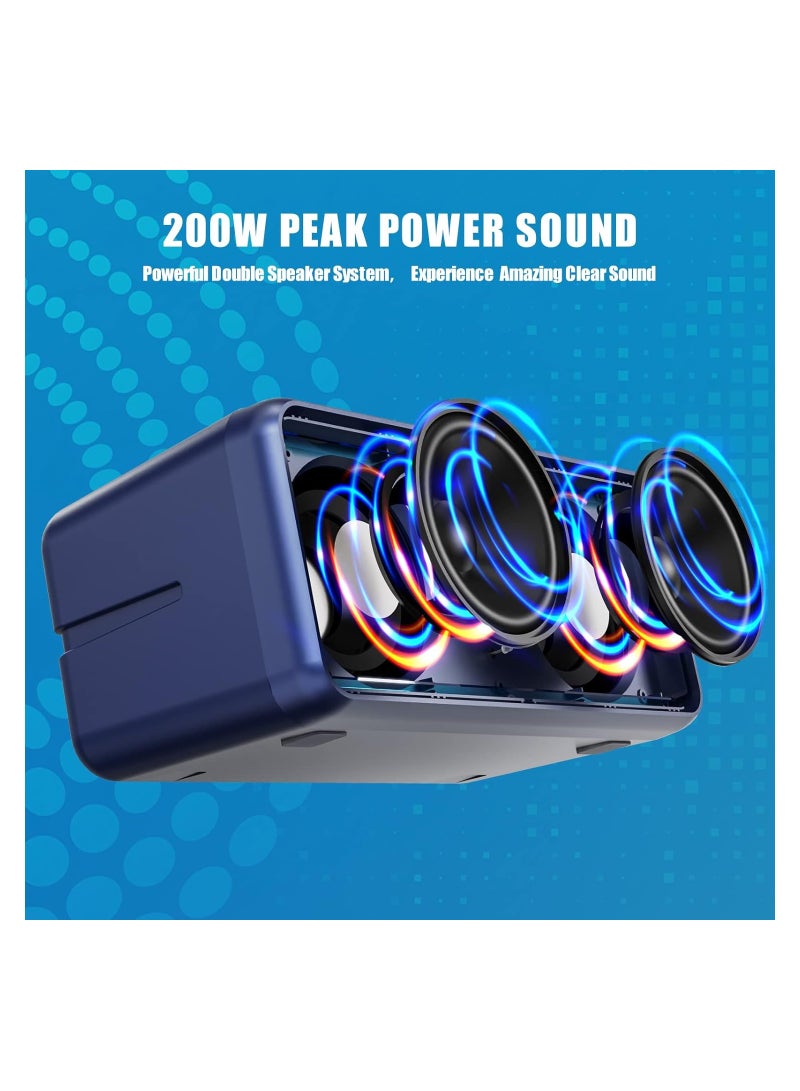 SDRD Karaoke Machine Portable Bluetooth Speaker With 2 UHF Wireless Microphones Speaker System With Colorful Gradient LED Lights For Adults And Kids - Image 3