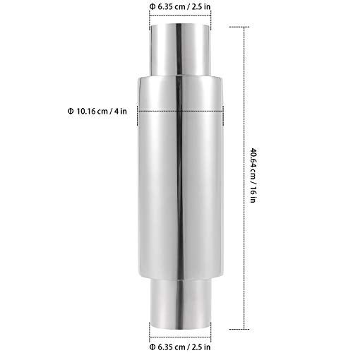 ZEONHAK 2.5 Inch Inlet Exhaust Resonator, 2.5 Inch Outlet Muffler Resonator, 16 Inch Overall Length Stainless Steel Resonator, Universal Muffler, Straight Through Design Mirror Polished - Image 2