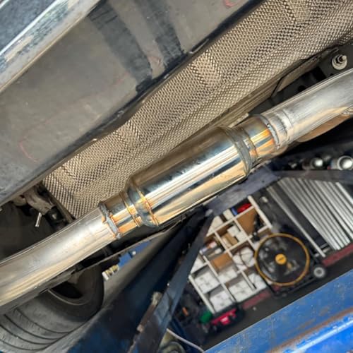 ZEONHAK 2.5 Inch Inlet Exhaust Resonator, 2.5 Inch Outlet Muffler Resonator, 16 Inch Overall Length Stainless Steel Resonator, Universal Muffler, Straight Through Design Mirror Polished - Image 5
