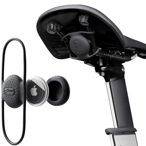 BONE حزام تتبع الدراجة BONE Air Tracker Tag، غلاف GPS مخفي للدراجة لعلامة Apple، حافظة سيليكون خفيفة الوزن ومقاومة للخدوش ومقاومة للماء، قاعدة مقعد مضادة للسرقة للدراجات الجبلية والسكوترات - Image 1