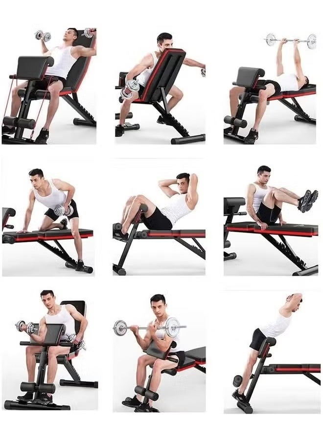 XiuWoo - Folding and adjustable multi-use exercise and weight lifting bench, Workout Equipment for Full Body Workout, Bench Press Sit up Incline Flat Decline - Image 1