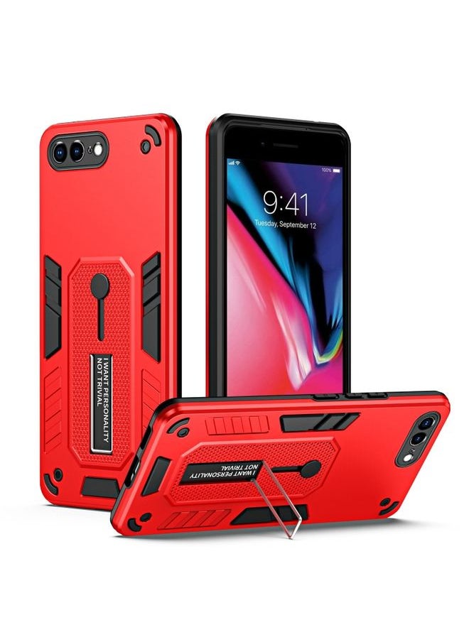 Generic Case Cover For iPhone 7 Plus / 8 Plus Variety Brave Armor Finger Loop Holder Phone Case Red 