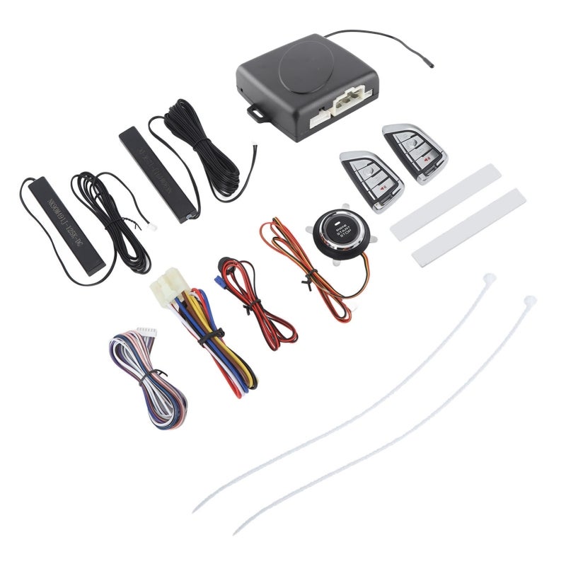 Car Alarm System 12V Fuel Vehicles Improved Security - Intelligent One Button Start Kit Anti Breaking Keyless Entry System for Vehicle Theft Prevention - Image 2