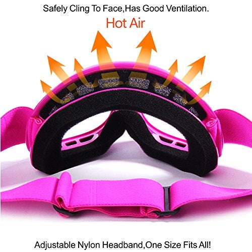 GLX YH15 Anti-Fog Impact-Resistant Kids Youth ATV Off-Road Dirt Bike Motocross Goggles for Boys & Girls (Pink, one_Size) - Image 4