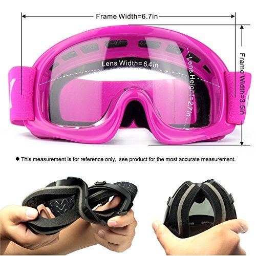 GLX YH15 Anti-Fog Impact-Resistant Kids Youth ATV Off-Road Dirt Bike Motocross Goggles for Boys & Girls (Pink, one_Size) - Image 3