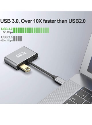 4 في 1 USB-C إلى VGA و HDMI و 3.0 USB ومحول من النوع C رمادي - view 4