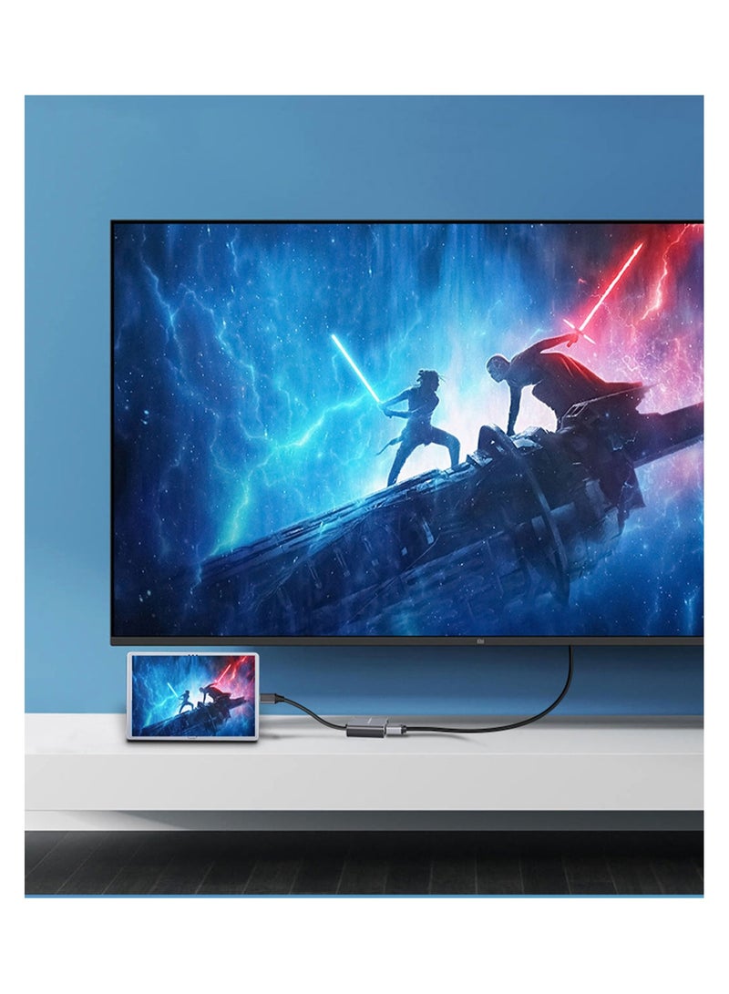 Youque 4 in 1 USB-C To VGA, HDMI, 3.0 USB and Type-C Adapter Grey - Image 3