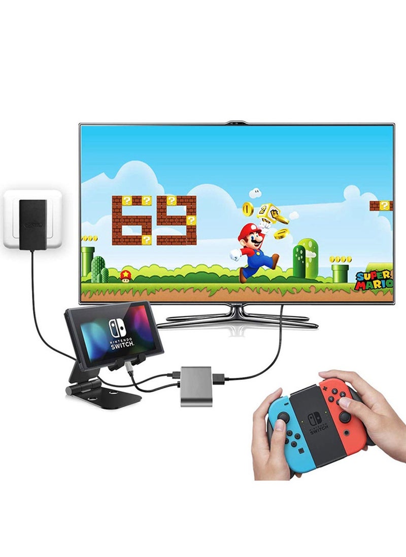 يوك - 4 في 1 USB-C إلى VGA و HDMI و 3.0 USB ومحول من النوع C رمادي - Image 1