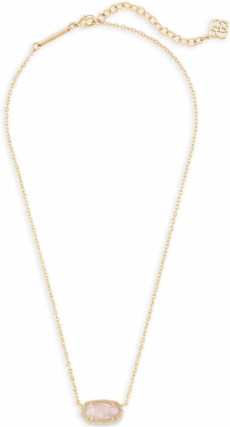 Kendra Scott Elisa Pendant Necklace for Women, 14k Gold-Plated, Rose Quartz - Image 3