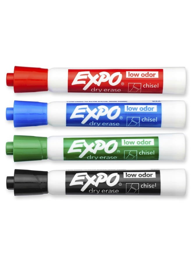 Expo Low-Odor Dry Erase Markers, Chisel Tip, Assorted Colors, 4-Count - Image 4