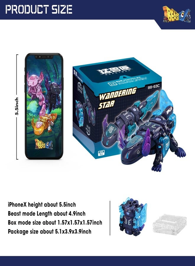 52TOYS BEASTBOX BB-63C Wandering Star Deformation Toys Action Figure, Converting Toys in Mecha and Cube, Perfect Birthday Party Gift for Teens and Adults, Based on Hexagonal Arowana - Image 4