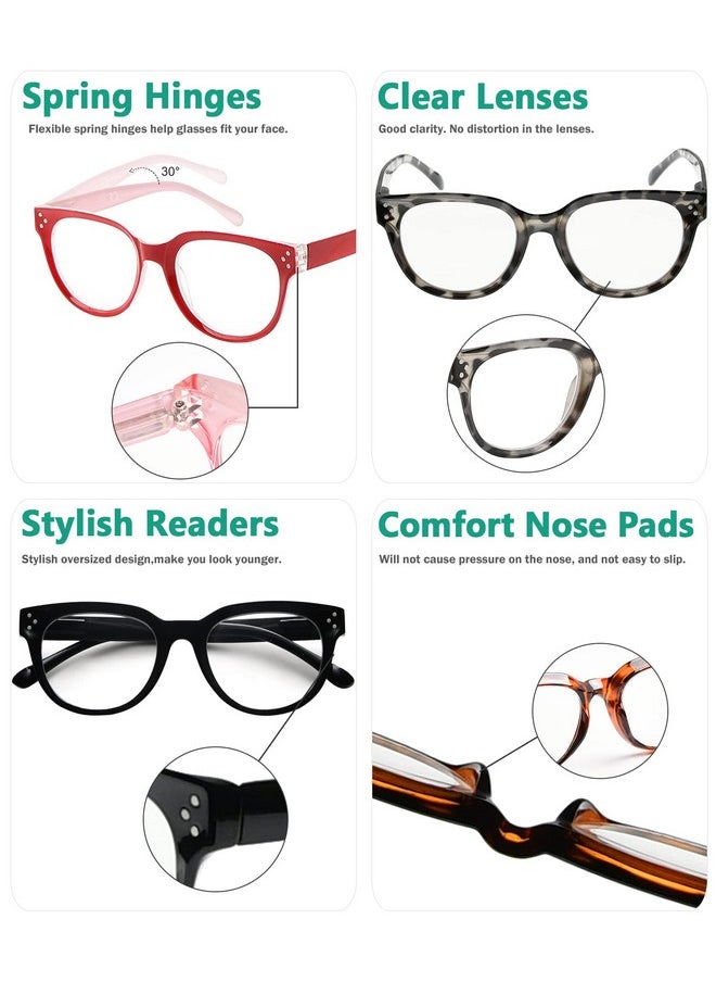 Eyekepper - 4Packing Thick Sturdy Reading Glasses Women Stylish Readers - Image 1