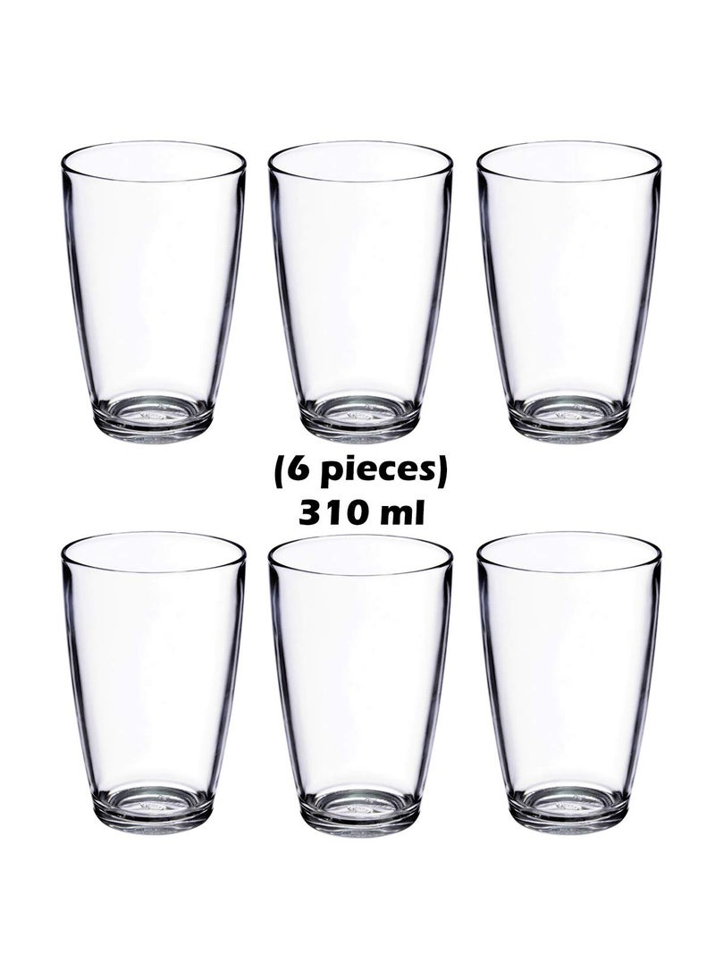 Cloudmart CLOUDMART Epitome Series Tumbler Clear Glass Water Juice Beer Wine Tumbler TP10P0 6 Pieces 310ml  - Image 2