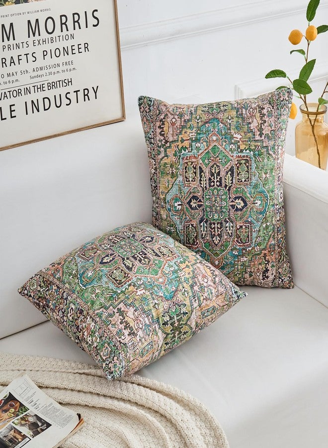 BUAEL Boho Throw Pillow Covers 20x20 inch Set of 2,Boho Vintage Carpet Pattern Antique Ethnic Decor Double Sided Pattern Cushion Cover Soft Pillow Case Living Sofa Room Bed Square Pillow Cover - Image 4