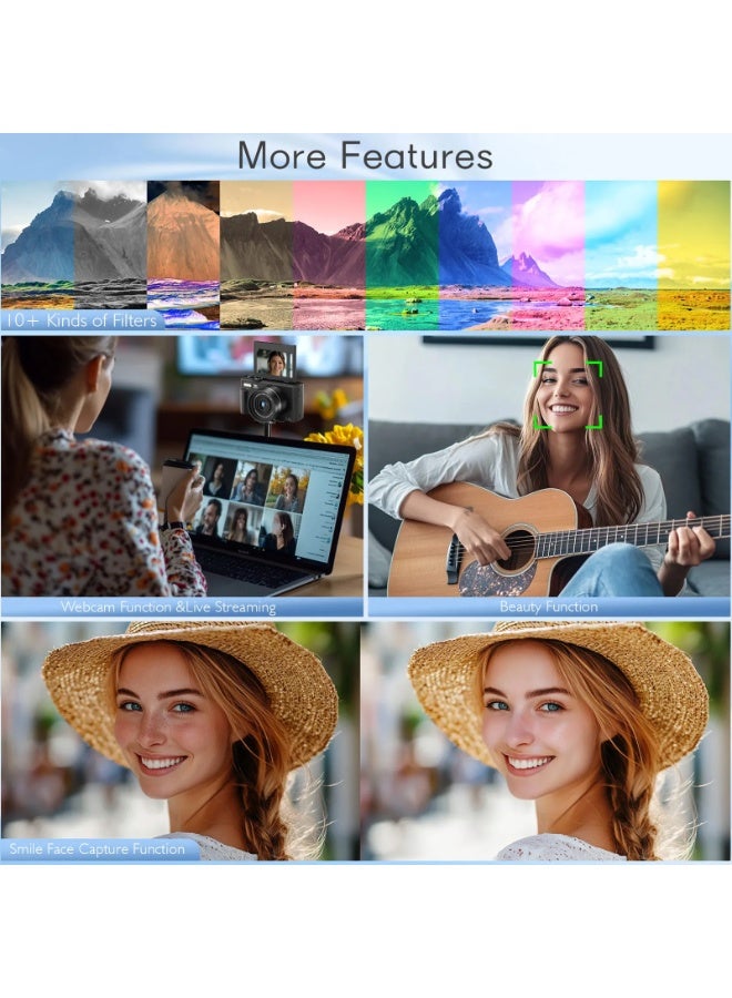 Generic 5K 75MP WiFi Digital Camera for Photography & YouTube Vlogging - 3" 180° Flip Screen, 18X Zoom, UHD Autofocus, Compact Travel - Image 5