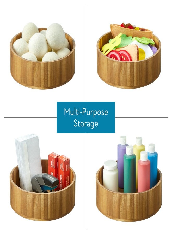 InterDesign iDesign 10-Inch Round Acacia Wood Lazy Susan Organizer - Natural - Image 4