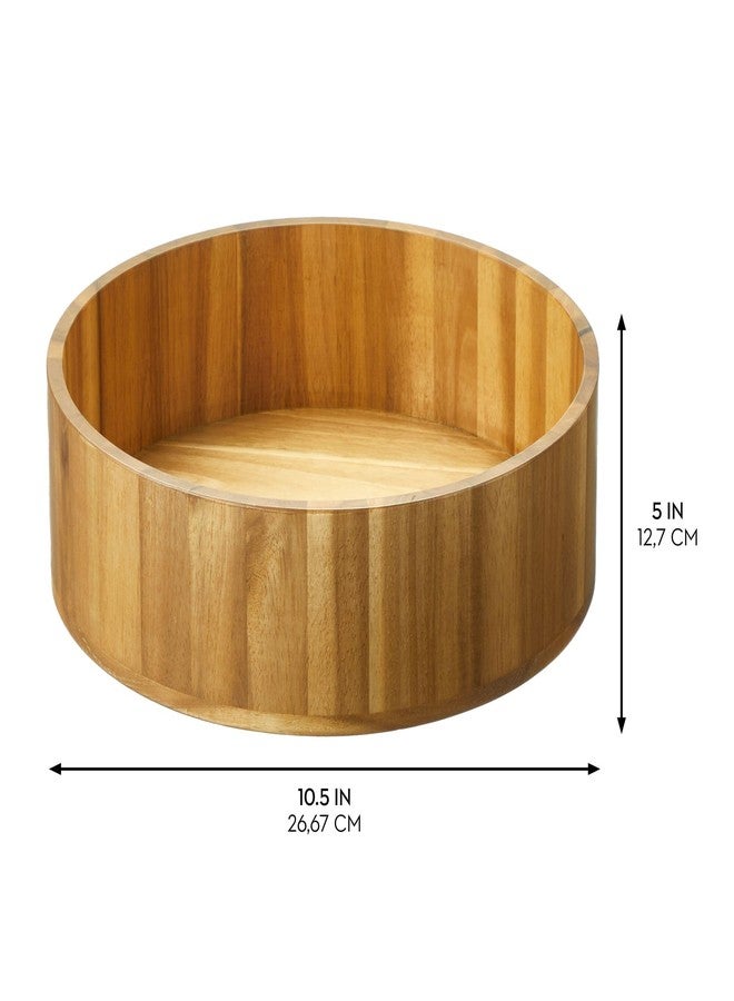 InterDesign iDesign 10-Inch Round Acacia Wood Lazy Susan Organizer - Natural - Image 2