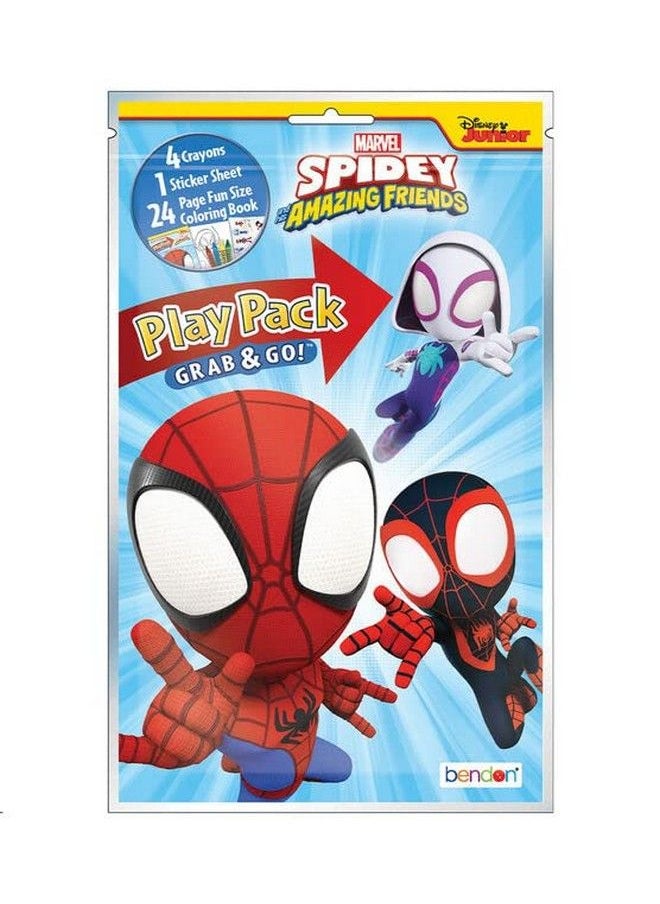 Bendon Publishing - (12 Pack) Grab & Go Play Packs Kids Coloring Books With Crayons Party Favor Bulk For Boys Girls Princess Superhero Cartoon Characters Bulk Activity Books For Kids Coloring Packs Bundle - Image 1
