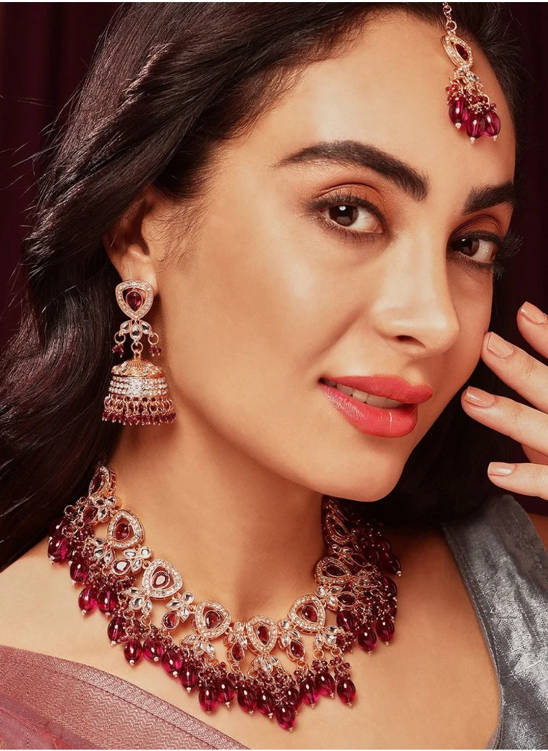 Priyaasi Kundan Studded  Beaded Jewellery Set