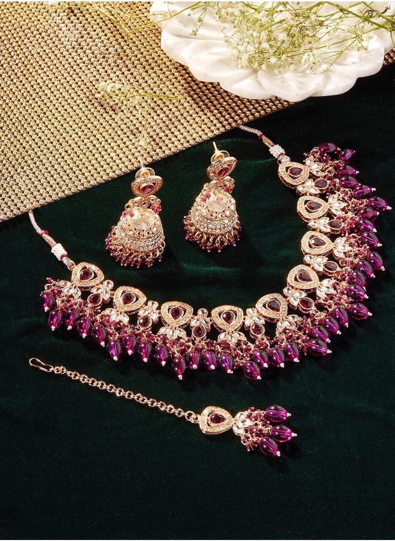 Priyaasi Kundan Studded  Beaded Jewellery Set