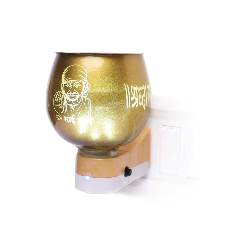 CYCLE موزع كهربائي من الكافور متعدد الاستخدامات (ساي بابا) مع أقراص كافور مجانية | موزع عطر كهربائي للمنزل | داني الكافور الخزفي مع مفتاح تشغيل/إيقاف | مصباح ليلي لغرفة النوم | آمن للأطفال - Image 3