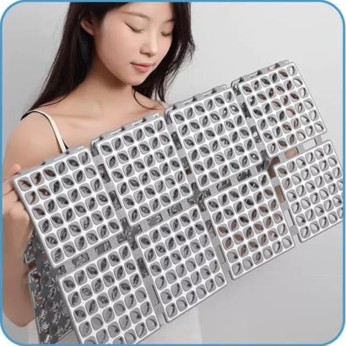 Home-Cloud HomeCloud Non-Slip Shower Mat for Bathroom & Bathtub – Anti-Skid Mat with Strong Suction Cups, Drainage Holes & Foot Massage Surface-Exfoliating Textured Bath Mat for Adults & Kids |Fold_L.Grey - Image 4
