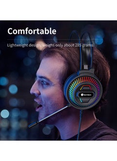 ماركة غير محددة عبة سماعات مع ميكروفون ، PS4 PS5 أجهزة إكس بوكس كمبيوتر واحد لعبة سماعات مع أضواء RGB ، سماعات بلاي ستيشن مع الحد من الضوضاء المحيطة 7-1 ، 3.5mm جاك السلكية  - Image 1