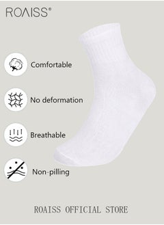 roaiss 5 Pairs Disposable Mid Calf Socks for Men Portable Throwaway Compressed Cotton Socks Sweat Absorbent and Breathable Anti Foot Odor Crew Sock for Sports Business or Travel  - Image 3